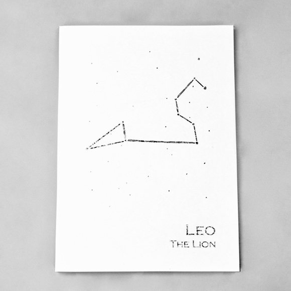 theBird+theBeard Other - Leo Constellation Zodiac Art Print / Gold Foil